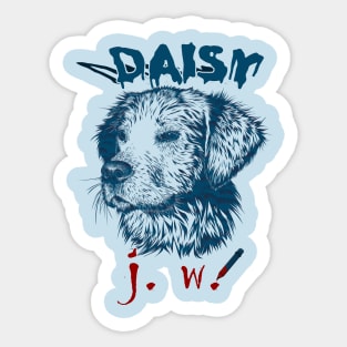 johns dog daisy Sticker